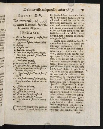 111-118, Caput XV. De interesse, ad quod locator & conductor sibi invicem obligantur.