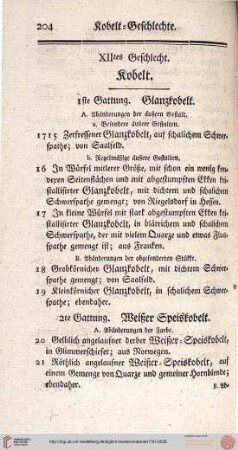 XIItes Geschlecht. Kobelt