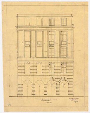 Kunsthandlung Eduard Schulte, Berlin: Ansicht Seitenfassade 1:50