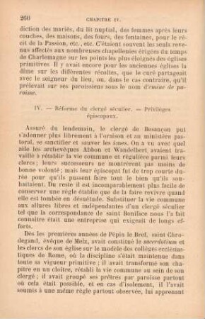 IV. - Réforme du clergé séculier. - Privilèges épiscopaux