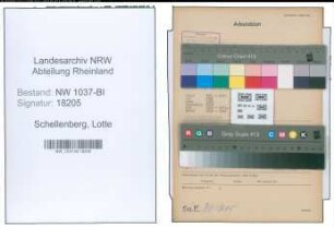 Entnazifizierung Lotte Schellenberg , geb. 11.08.1899 (Lehrerin)