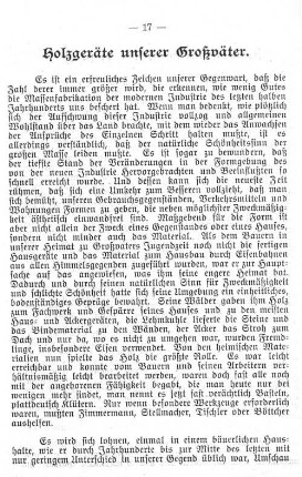 Holzgeräte unserer Großväter.