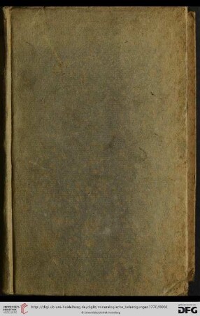 5: Mineralogische Belustigungen, zum Behuf der Chymie und Naturgeschichte des Mineralreichs
