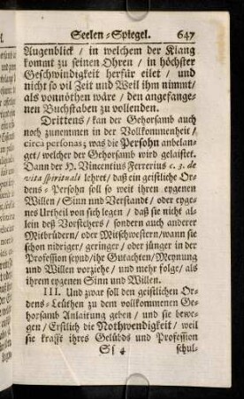 647-656, III. Und zwar soll den geistlichen Ordens-Leuethen zu ...