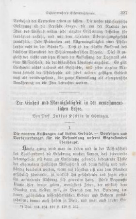 327-386 Die Einheit und Mannigfaltigkeit in der neutestamentlichen Lehre