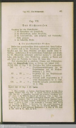 Cap. VII. Das Kirchenwesen