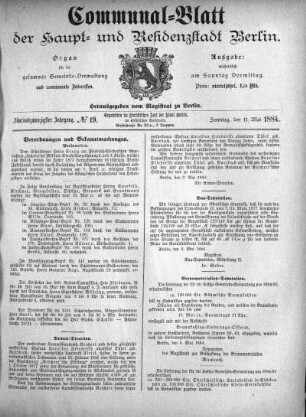 1884,19: No. 19, 11. Mai 1884
