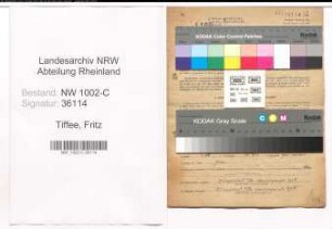 Entnazifizierung Fritz Tiffee, geb. 18.10.1883 (Architekt)