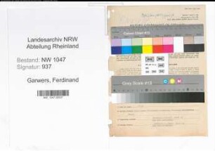 Entnazifizierung Ferdinand Garwers , geb. 16.11.1898 (Baecker)