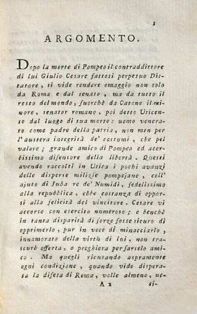 Opere dell'abate Pietro Metastasio poeta cesareo, 3. Catone in utica