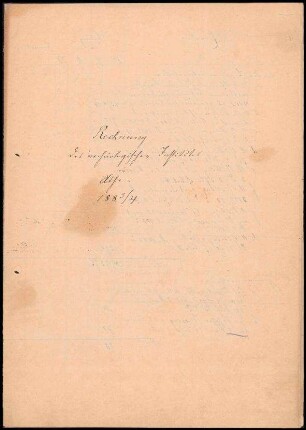 Abrechnung 1883/1884