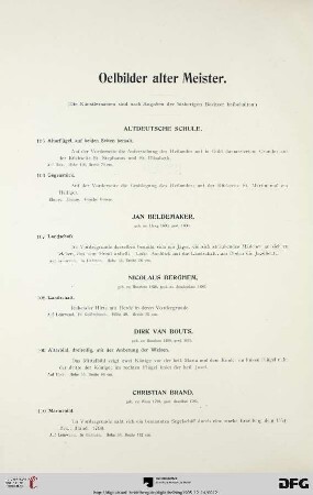Oelbilder alter Meister (Nr. 105-190)