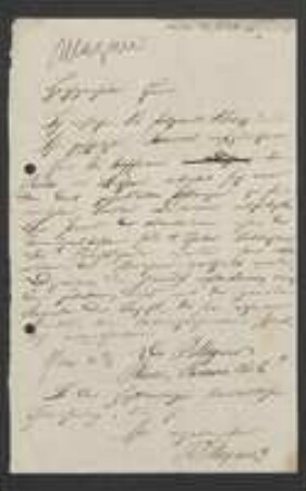 Brief von Paul Magnus an Unbekannt