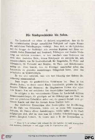 II: Die Stadtgeschichte bis Solon