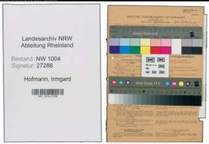Entnazifizierung Irmgard Hofmann , geb. 07.03.1920 (Kinderpflegerin)