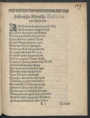 Historische Römische Relation und Geschicht.