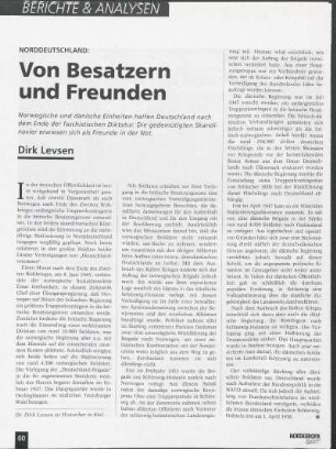 Norddeutschland: Von Besatzern und Freunden