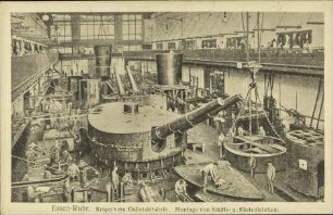 Essen-Ruhr. Krupp'sche Gußstahlfabrik. Montage von Schiffs- u. Küstenlafetten.