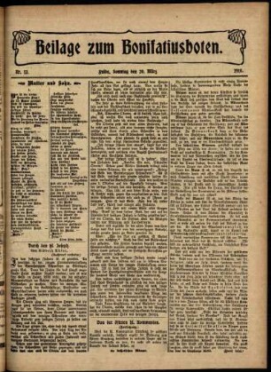 Zweite Ausgabe vom Sonntag, den 20. März 1910.