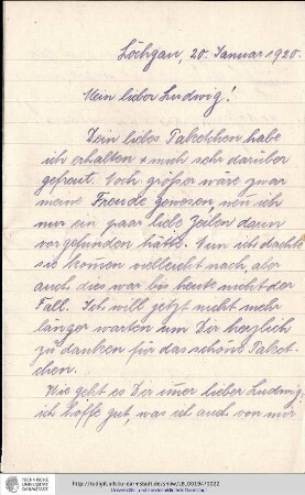 Brief vom 20.01.1920