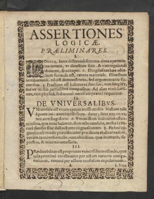 Assertiones Logicae.