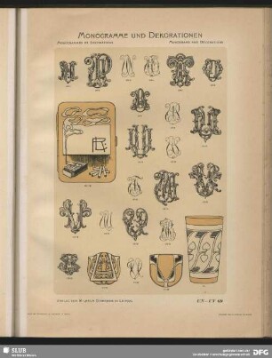 Dekorationen [Becher, Etuis]