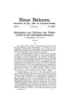 Gedanken zur Reform des Unterrichts in der deutschen Sprache : (Schluß)