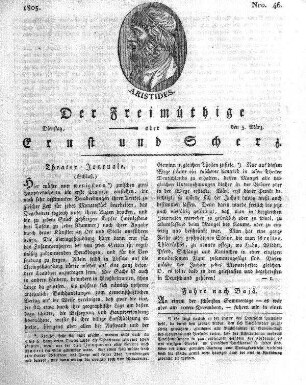 Nro. 46, Dienstag, den 5. März 1805