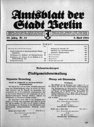 1934,14: Nr. 14, 8. April 1934