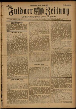 Ausgabe vom Donnerstag, den 01. April 1897.