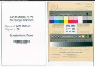 Entnazifizierung Franz Duesterbeck , geb. 15.11.1883 (Bueroangestellter)
