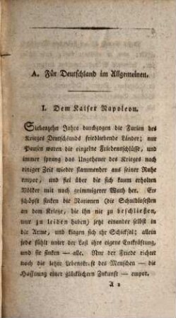 Die Wünsche eines Deutschen Nach dem Friedensschlusse von Schönbrun