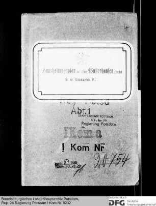Haushaltsplan der Kämmereikasse Wusterhausen (Dosse) für das Rechnungsjahr 1921
