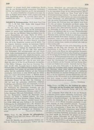169-170 [Rezension] Kröner, Franz, Die Anarchie der philosophischen Systeme