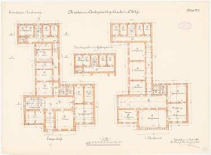 Amtsgericht, Solingen-Ohligs: Grundriss Erdgeschoss, Obergeschoss 1:100