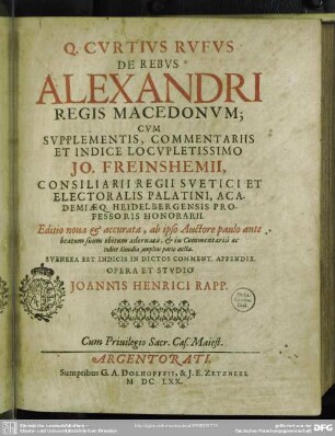 De Rebus Alexandri Regis Macedonum