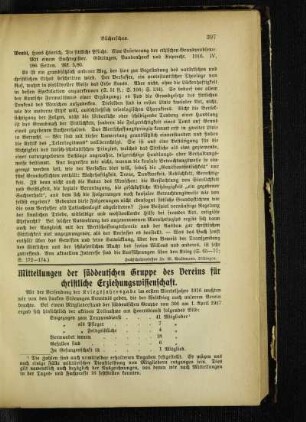 Mitteilungen der süddeutschen Gruppe des Vereins für christliche Erziehungswissenschaft
