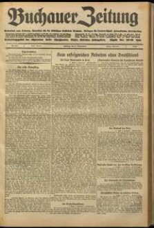 Buchauer Zeitung Volksblatt vom Federsee : Amtsblatt für die städt. Behörden Buchaus