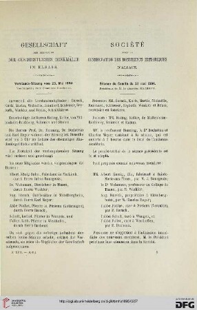 Vorstands-Sitzung vom 23. Mai 1894 / Séance du Comité du 23 mai 1894