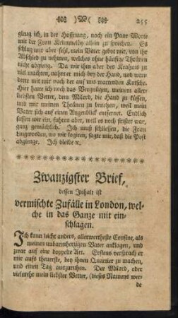 Zwanzigster Brief ... Neun und zwanzigster Brief