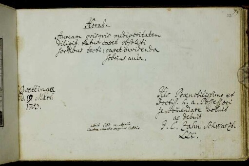 J. C. Zahn. Göttingen, 19.3.1753