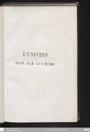 L' Univers jugé par lui-même ou études et documents sur le journal "L' Univers" de 1845 à 1855