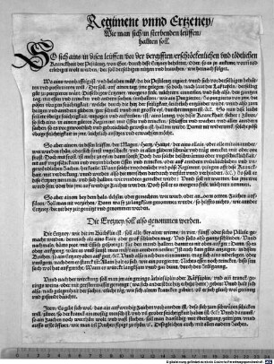 Regiment unnd Ertzeney, Wie man sich, in sterbenden leüffen, hallten soll.