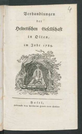 1789: Verhandlungen der Helvetischen Gesellschaft in Olten, im Jahr 1789