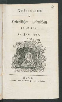 1789: Verhandlungen der Helvetischen Gesellschaft in Olten, im Jahr 1789
