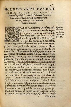 Leonharti Fuchsii Libri IIII, difficilium aliquot quaestionum, & hodie passim controversarum explicationes continentes : magno studio aucti & recogniti