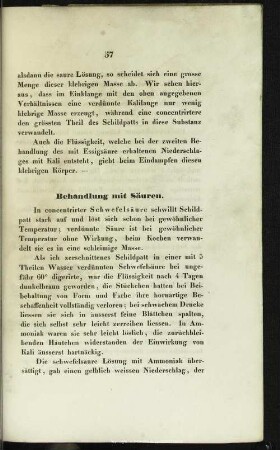 Behandlung mit Säuren