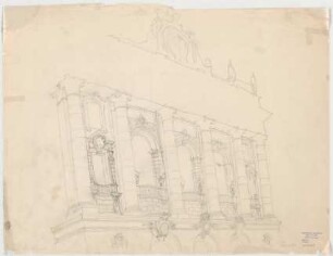 Thiersch, Friedrich von; München; Justizpalast - Hauptfassade (Perspektive)