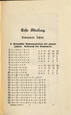 Sammlung von Aufgaben aus der Arithmetik und Algebra : Für Gymnasien und Realschulen : In drei Teilen. 1