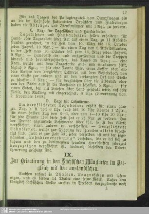 IX. Zur Orientirung in den Sächsischen Münzsorten im Vergleich mit den ausländischen